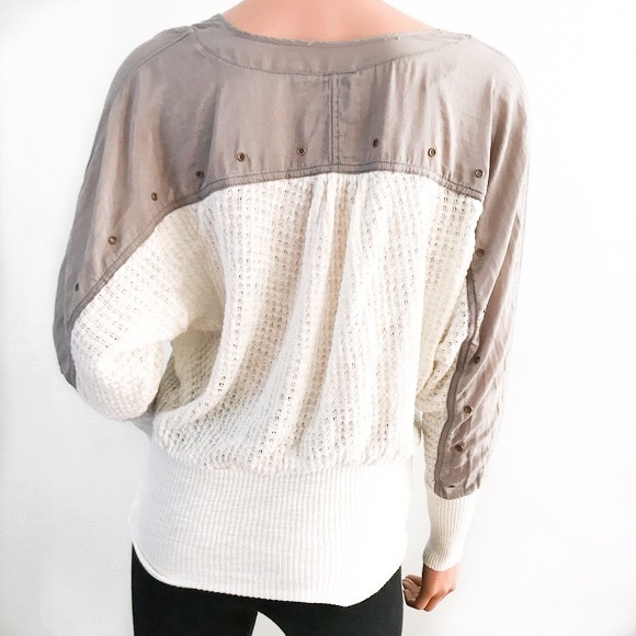 FP Cream Colored Dolman Sleeve Waffle Knit Top - Picture 8 of 11